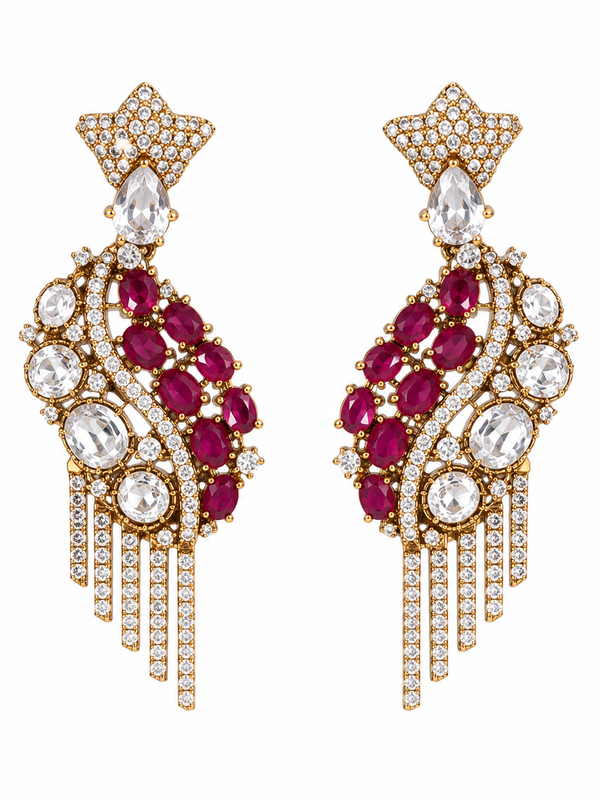 Noor Ruby Polki Necklace & Earrings Set