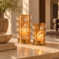 Lumière Crystal Candle Holder Set – Set of 2