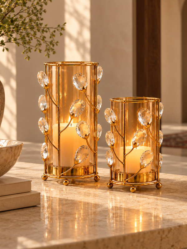 Lumière Crystal Candle Holder Set – Set of 2