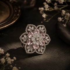 Rosé Fleur Statement Ring