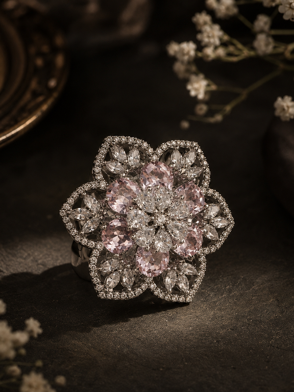 Rosé Fleur Statement Ring