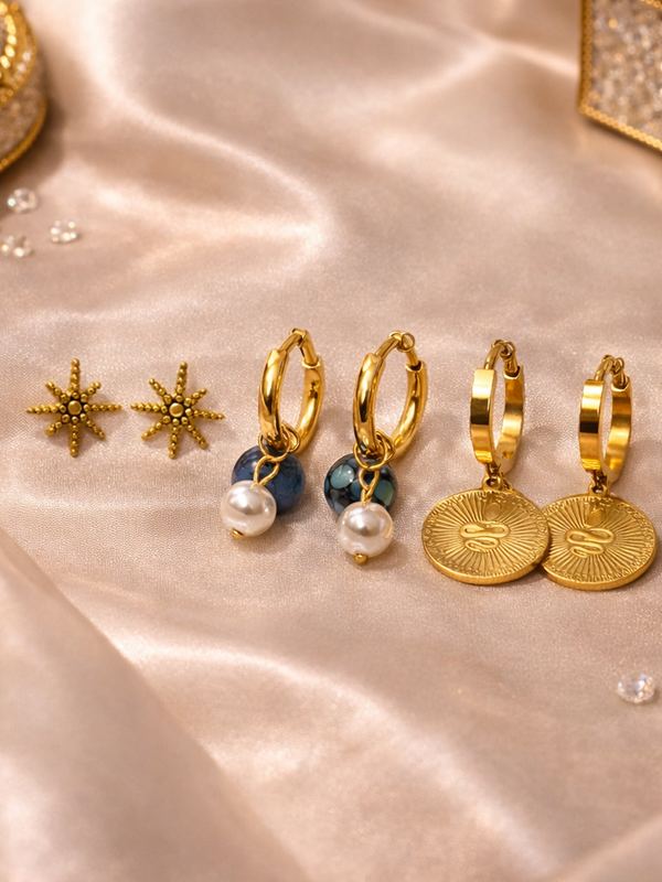 Aurelia Gold-Plated Mini Earring Trio Set
