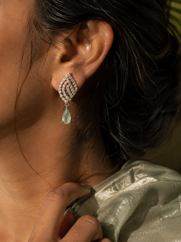 Meher Sage Drop Earrings