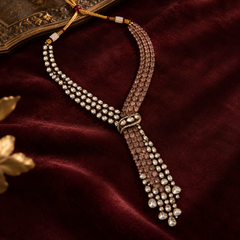 Roshanara Blush Polki Necklace & Earrings Set