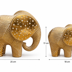The Golden Bond – Elephant Duo Sculpture Set
