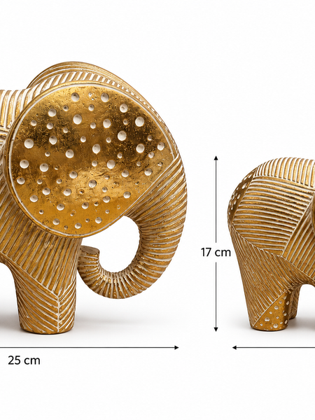 The Golden Bond – Elephant Duo Sculpture Set