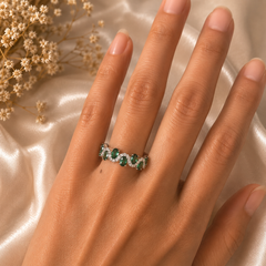 Emerald Wave Eternity Ring