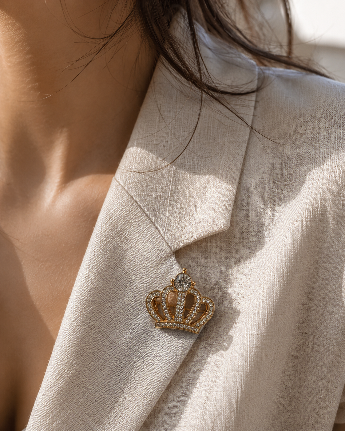 Royal Crest Crown Brooch