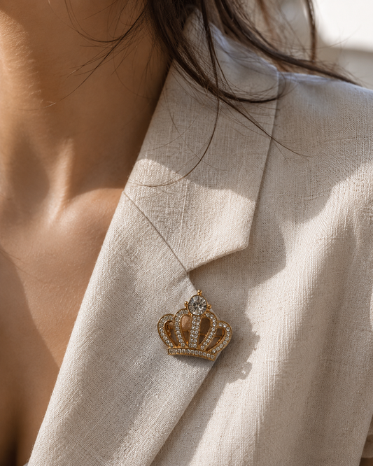 Royal Crest Crown Brooch