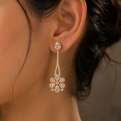 Celeste Crystal Linear Drop Earrings