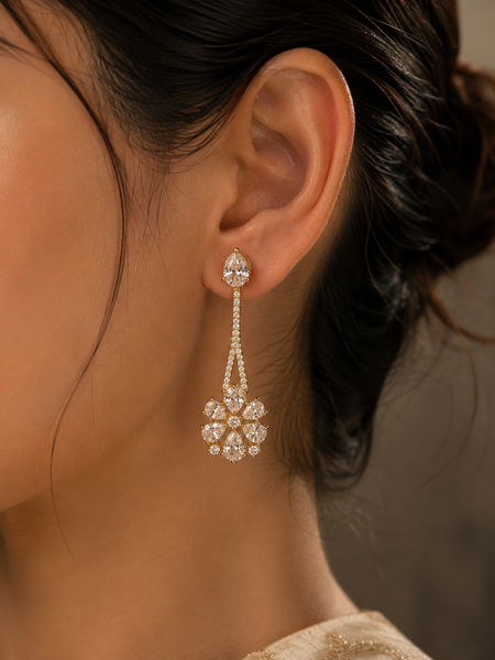 Celeste Crystal Linear Drop Earrings