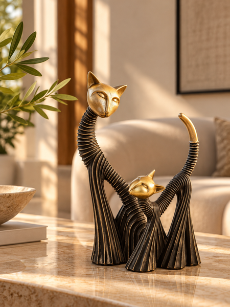 Miu & Miso – Sculptural Cat Duo