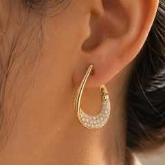 Luna Pavé Teardrop Hoops