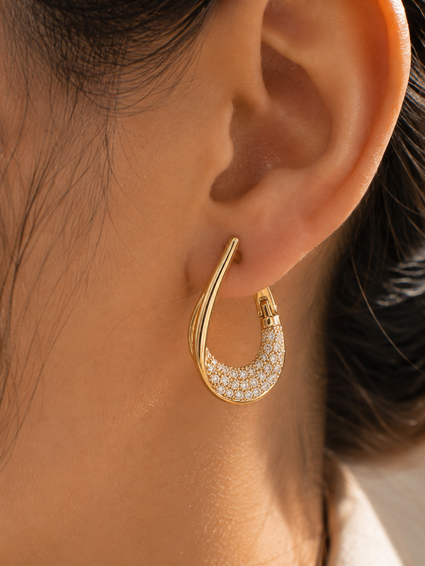 Luna Pavé Teardrop Hoops