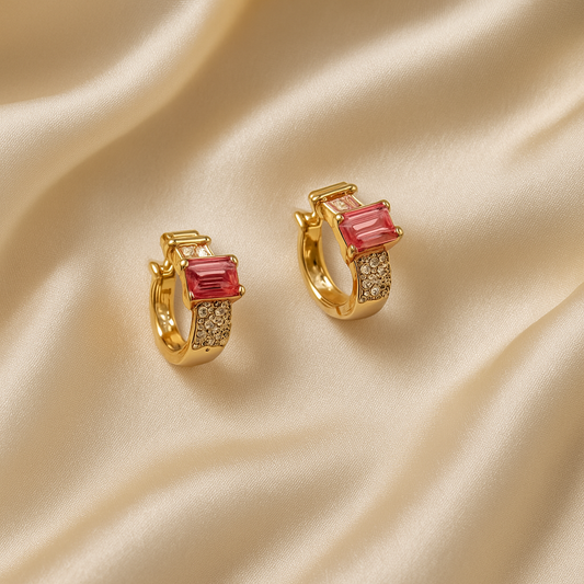 Rosa Prism Luxe Hoop Earrings