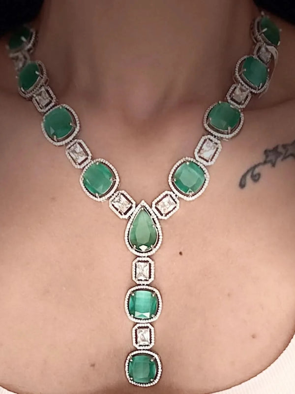 Aqua Glint Diamond Necklace Set
