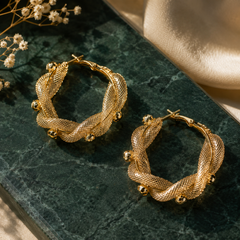 Liora Crystal Mesh Hoop Earrings