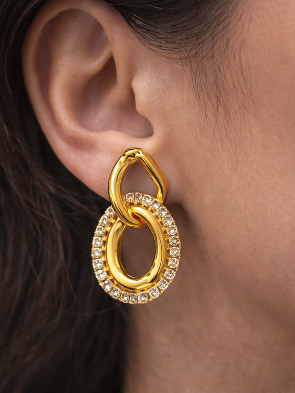 Liora Interlinked Crystal Drop Earrings