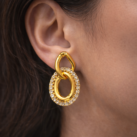 Liora Interlinked Crystal Drop Earrings