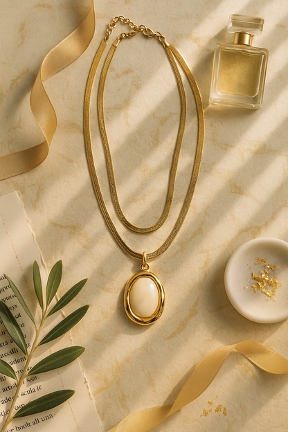 Aurora Oval Pendant Necklace