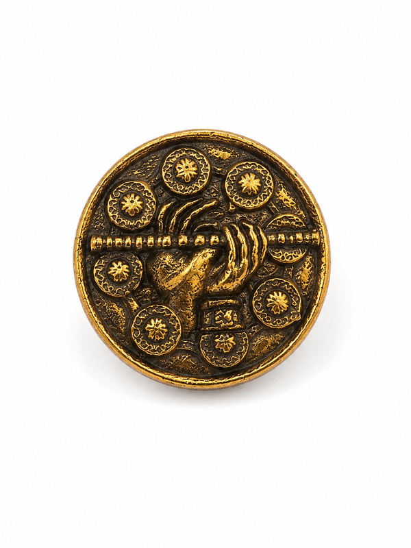 Madhav Bansuri Antique Button Cover