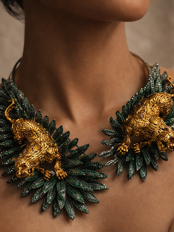 Emerald Panther Royale Statement Set