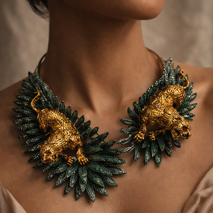 Emerald Panther Royale Statement Set