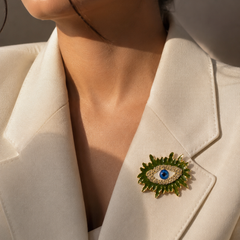 Evil Eye Statement Brooch