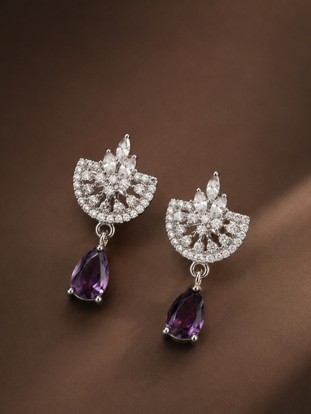 Amara Violet Drop Earrings