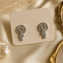 Aurelia Geo Halo Diamond Earrings