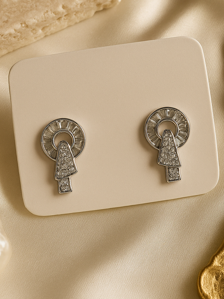 Aurelia Geo Halo Diamond Earrings
