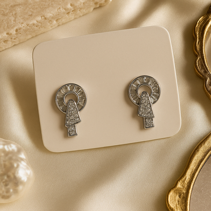 Aurelia Geo Halo Diamond Earrings