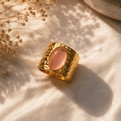 Rosé Hammered Statement Ring