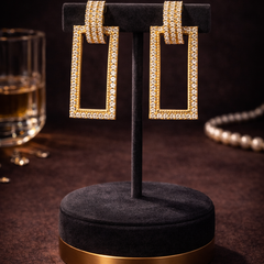 Luxe Frame Gold-Plated Drop Earrings