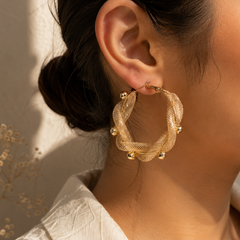 Liora Crystal Mesh Hoop Earrings