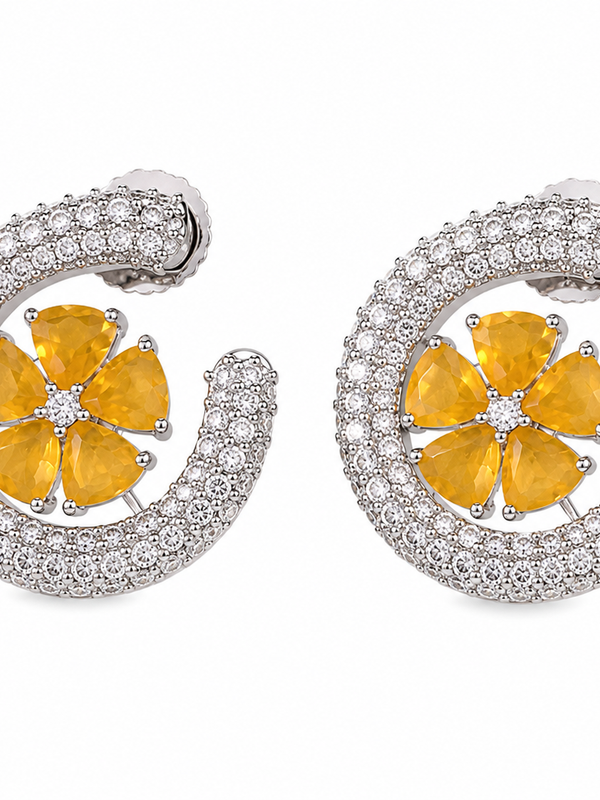 Ziya Yellow Bloom Studs