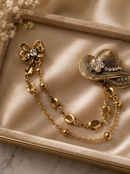 Monarch Elegance Chain Brooch