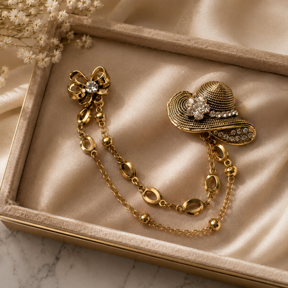 Monarch Elegance Chain Brooch