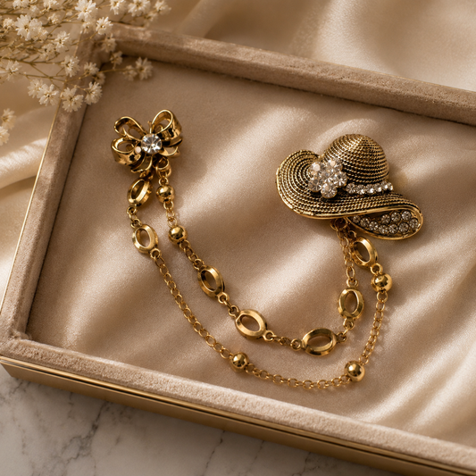 Monarch Elegance Chain Brooch