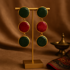 Aabha Ruby & Emerald Drop Earrings