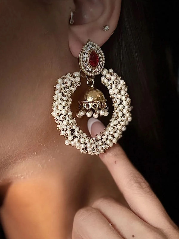 Aarohi Pearl Ember Earrings