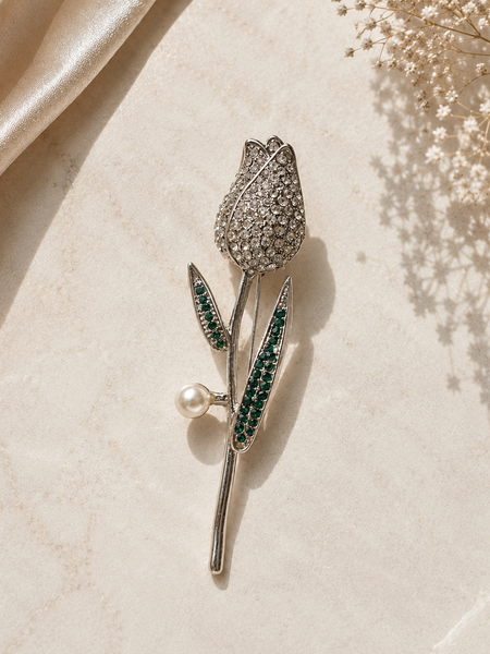 Emerald Bloom Tulip Brooch