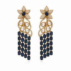 Neelanjali Sapphire Statement Necklace & Earrings Set