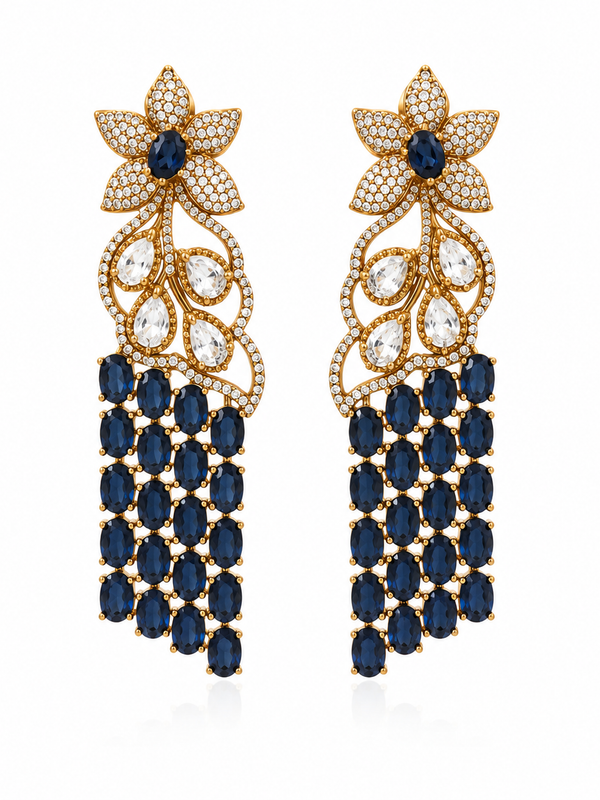 Neelanjali Sapphire Statement Necklace & Earrings Set