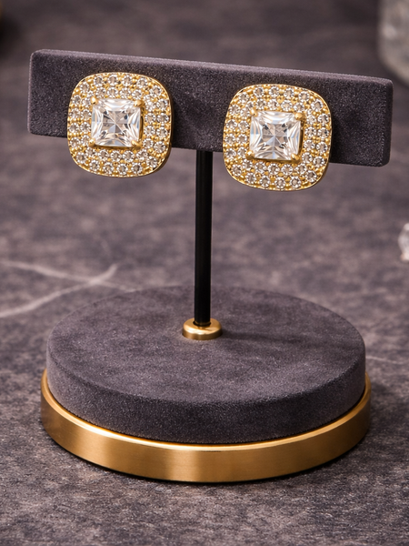 Celeste Cushion Halo Stud Earrings