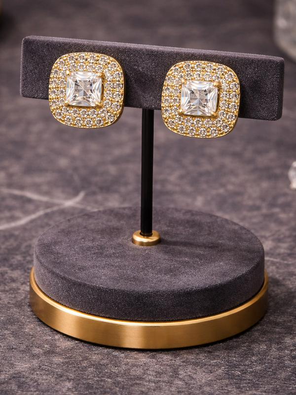 Celeste Cushion Halo Stud Earrings