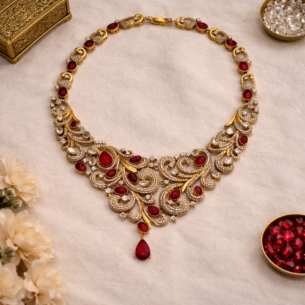 Ruby Royale Heritage Necklace Set