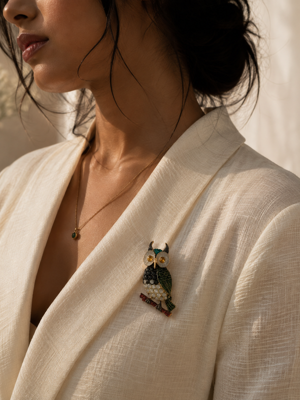Athena Owl Brooch