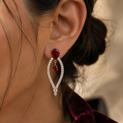 Crimson Halo Statement Earrings
