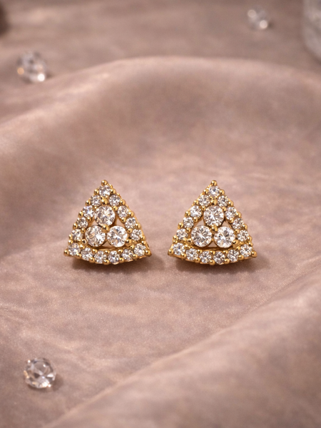 Trinity Sparkle Triangle Stud Earrings